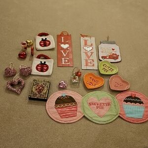Valentine's Day Decor Set with Heart and Love Designs 19 PC Set